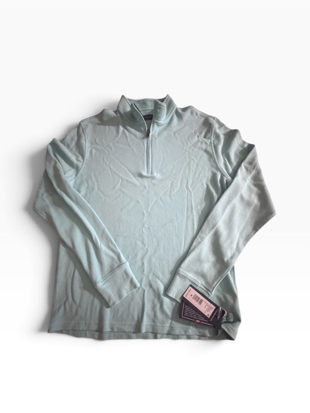 Vineyard Vines Coastline Men's 1/4 Zip Long Sleeve Polo turquoise  Size M